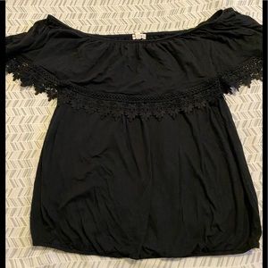Black off the shoulder top